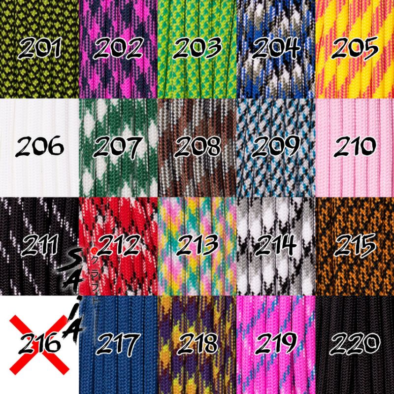 Tali paracord 4mm untuk membuat kerajinan gelang lanyard gantungan #201-220 | SAIA CRAFT