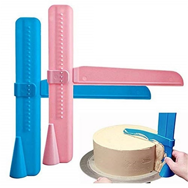 Kue Pengikis Halus Adjustable Fondant Spatula Kue Tepi Halus Cream Meratakan Perangkat DIY Baking Alat Kue Kue Spatula