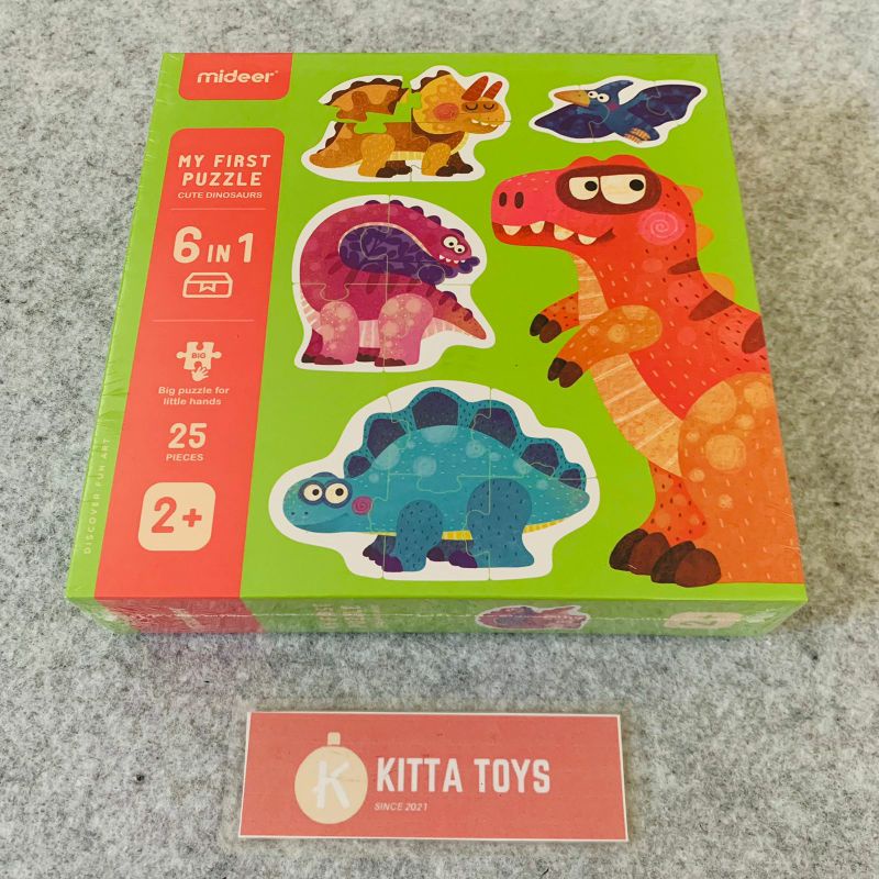 Mideer My First Puzzle Dinosaur Dino Mainan Edukatif Edukasi Anak Jigsaw Dinosaurs Montessori Toys M