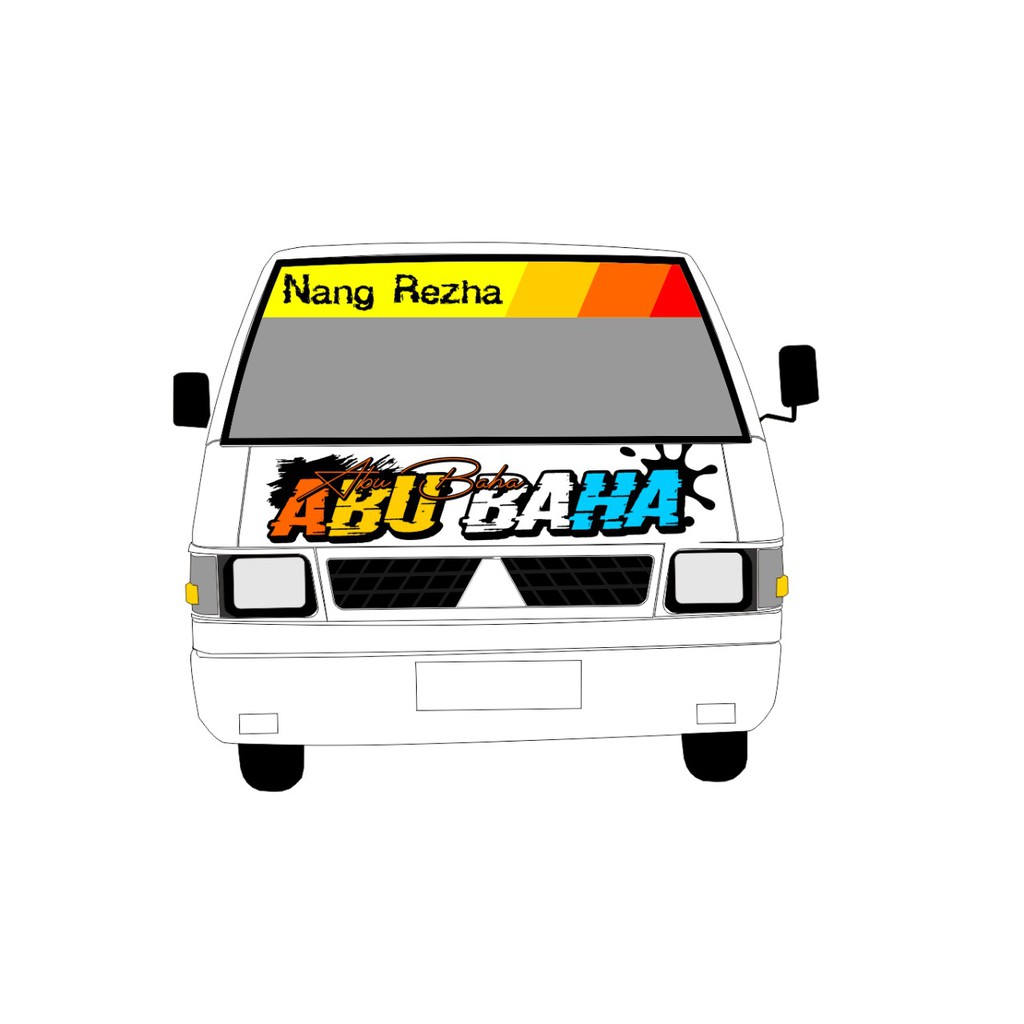 [Terlaris] Stiker Cutting/Decal Tulisan Depan L300 Stiker Kaca L300 Stiker Mobil Stiker Cabin Depan