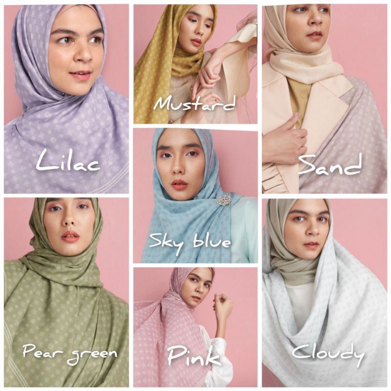 ORIGINAL NARA MONOGRAM SCARF RIA MIRANDA SEASON II LENGKAP WARNA