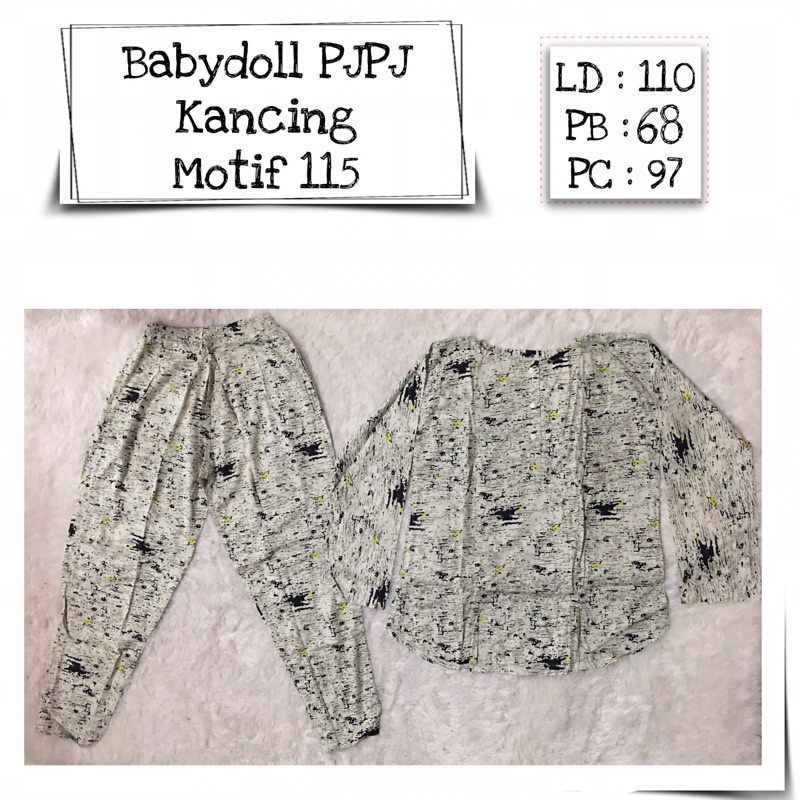 BABYDOLL RAYON LENGAN PANJANG dan CELANA PANJANG
