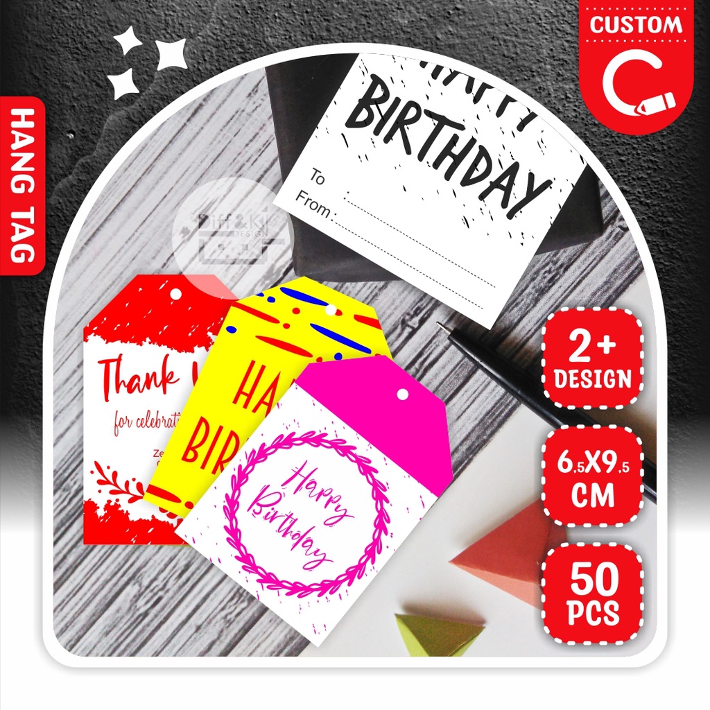 

Label Hang Tag Warna Custom Souvenir Wrapping Hampers olshop Kerajinan CRAFT produk Hadiah Kado