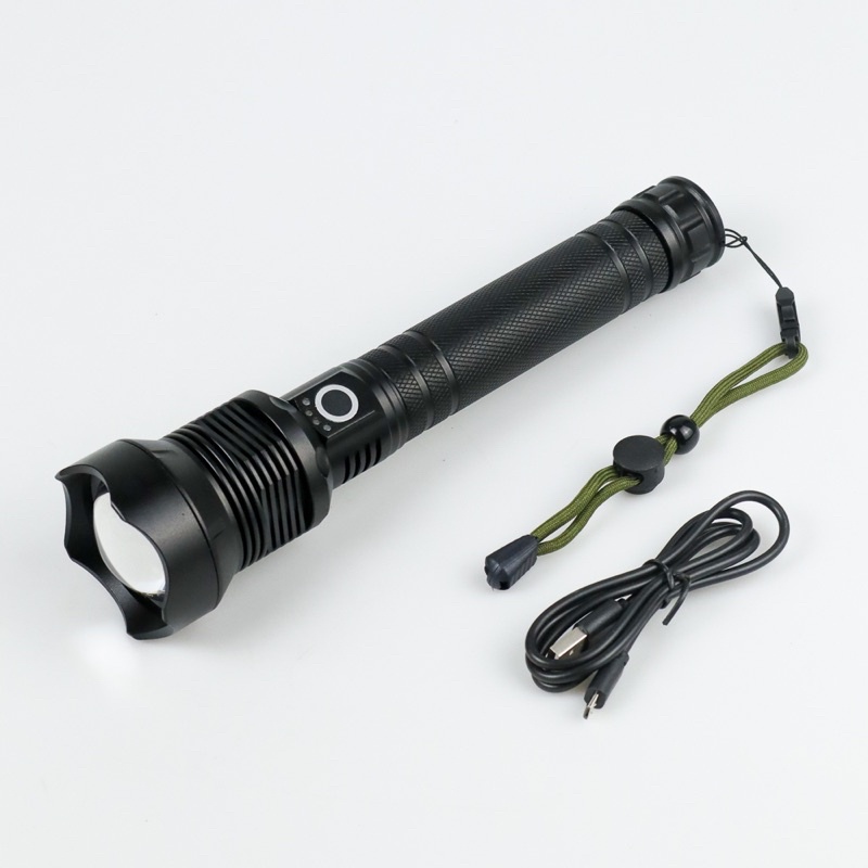 TaffLED Senter LED Long Range Zoom XHP70.2 9000 Lumens - HS313 - Black