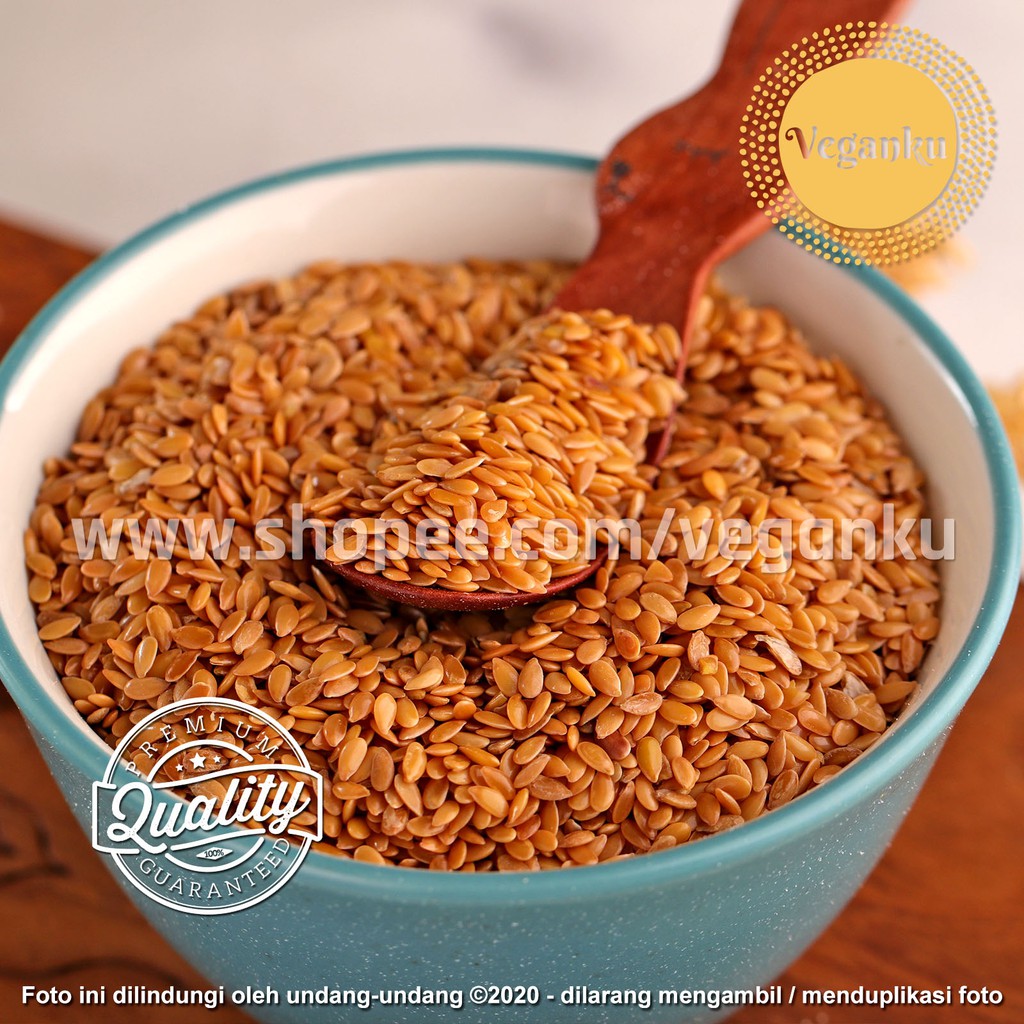 

Veganku - Whole golden FLAXSEED 250gr Premium Biji Rami Organik Brown