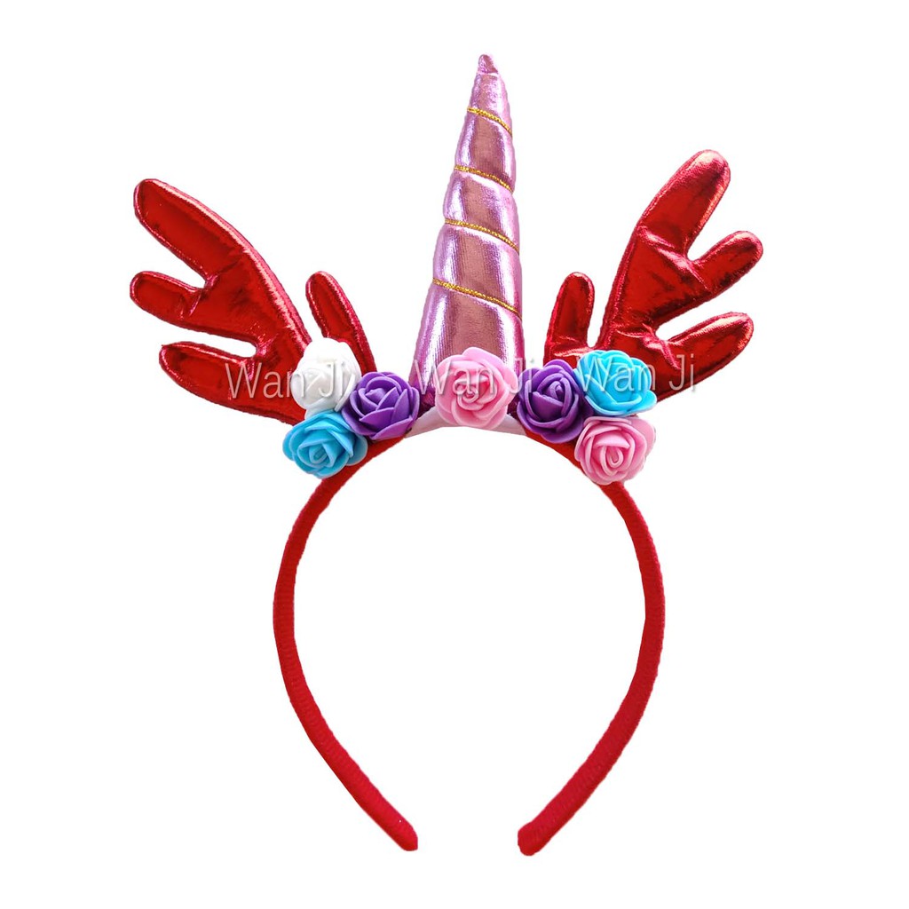 BN 44-46 Bando Natal Unicorn | Topi Natal | Aksesoris Christmas