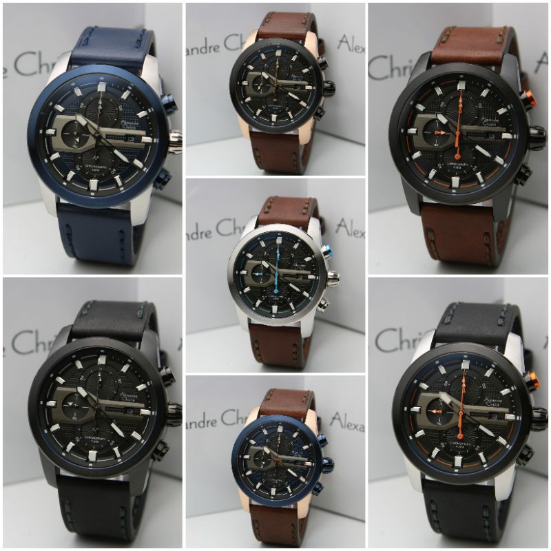 ORIGINAL Jam Tangan Pria Alexandre Christie AC 6562 / AC6562 Leather Original Garansi Resmi 1 Tahun