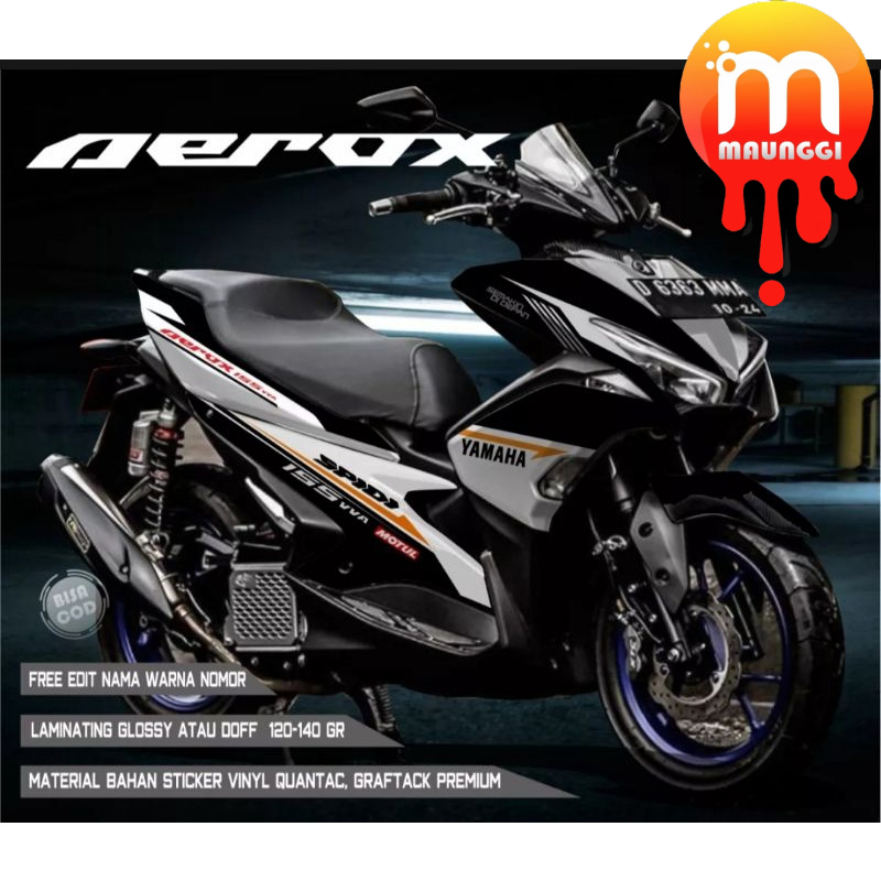 Striping motor aerox 155 full body Sticker aerox 155 full body Decal aerox old 155 aerox silver aero