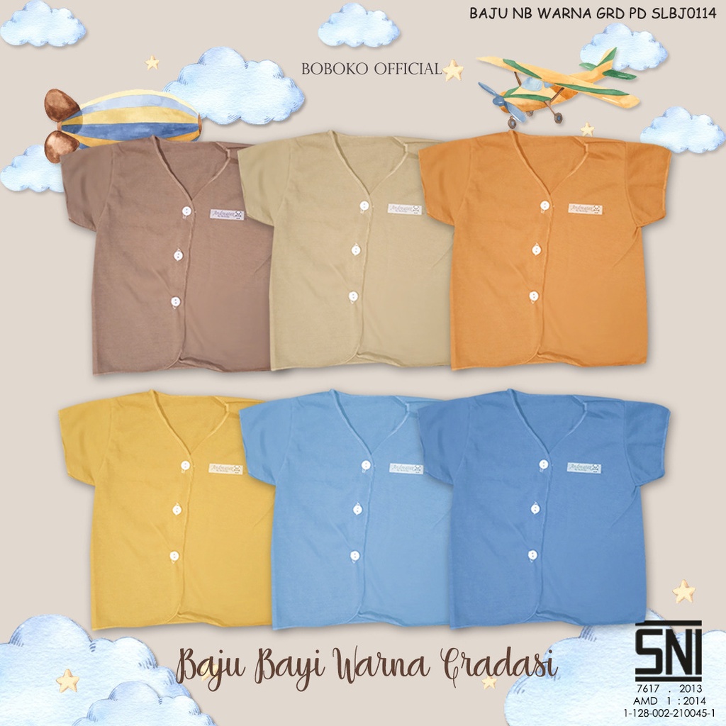 Baju Bayi Newborn Pastel Gradasi / Baju Bayi Panjang / Baju Bayi Pendek / Baju Bayi Kutung / Buntung 0-3 Bulan Boboko / Andreatex