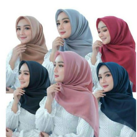 [ COD ] Bella Square 50 Warna Hijab Jilbab Segi Empat Bahan Pollycotton Premium Bisa Cod PGM