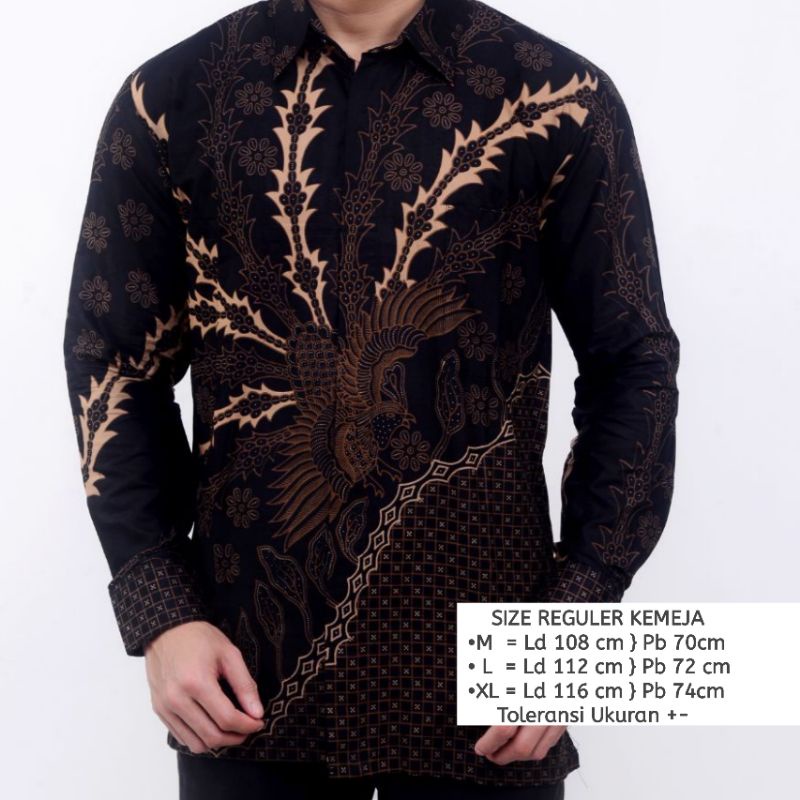 Kemeja Batik Pria Murai Hitam Terbaru Motif Pekalongan Kode 2203 Bisa Cod Seragaman Gak Luntur