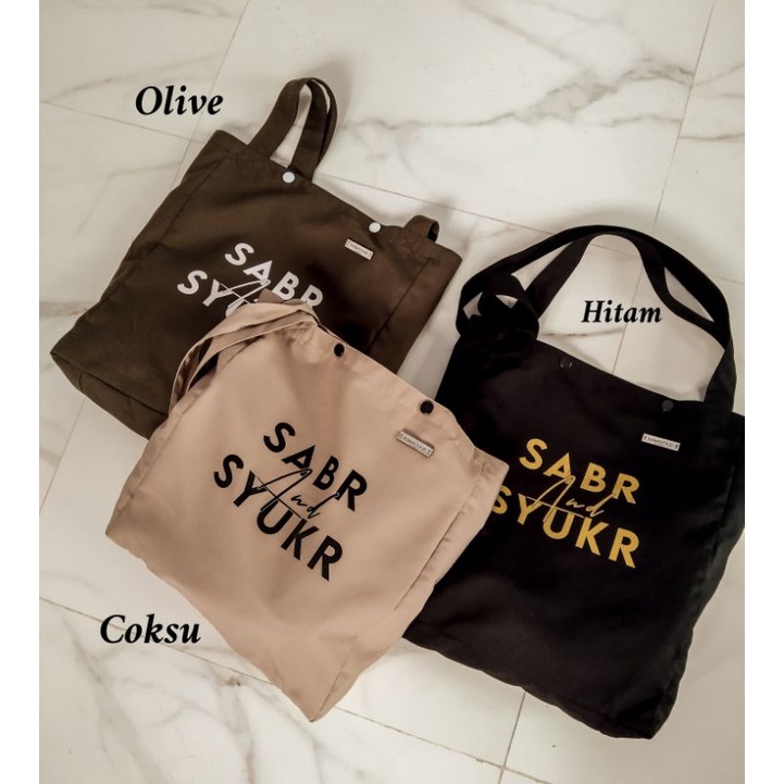 Sabr and Syukr | Lana Bag | Totebag Katun Drill(Twill) | Totebag Kajian | Totebag Dakwah