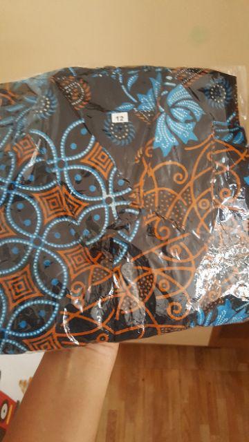 Batik Couple Keluarga Sania Ruffle Ori Ndoro Jowi Dnt Motif Seno Biru