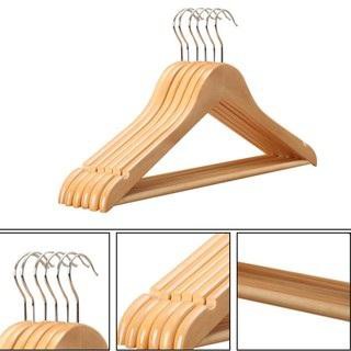 Hanger Kayu - Gantungan Baju Kayu Natural 1 Lusin Hanger Baju Dewasa