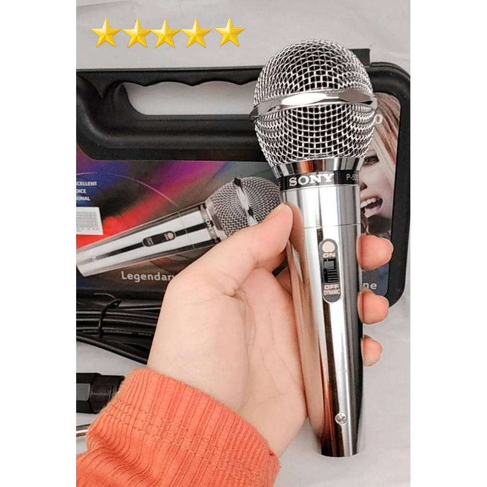MIC KARAOKE MICROPHONE KABEL SONY DYNAMIC CABLE MIK vocal vokal profesional mikrophone tanpa baterry