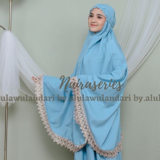 Mukena Nairaseries katun polos dewasa renda giper