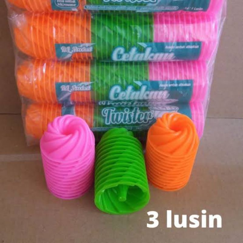 cetakan kue kukus/pudding/ bolu twister 36pcs