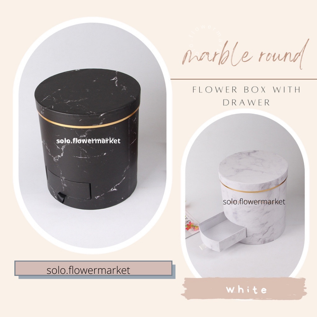 

24cm marble Round Box with drawer flower box bloombox lingkaran dengan laci box cilinder dengan laci motif marble kotak kado lingkaran besar corak marble abstract pembungkus bunga flower box bloombox buket bunga box TERMURAH