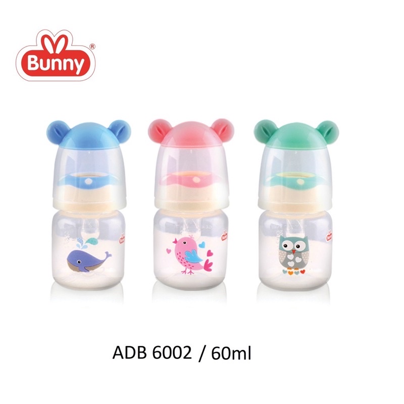 Botol Susu Anak Bayi Lusty Bunny Square Bottle Botol Susu With Ear Hood 60ml - 250ml