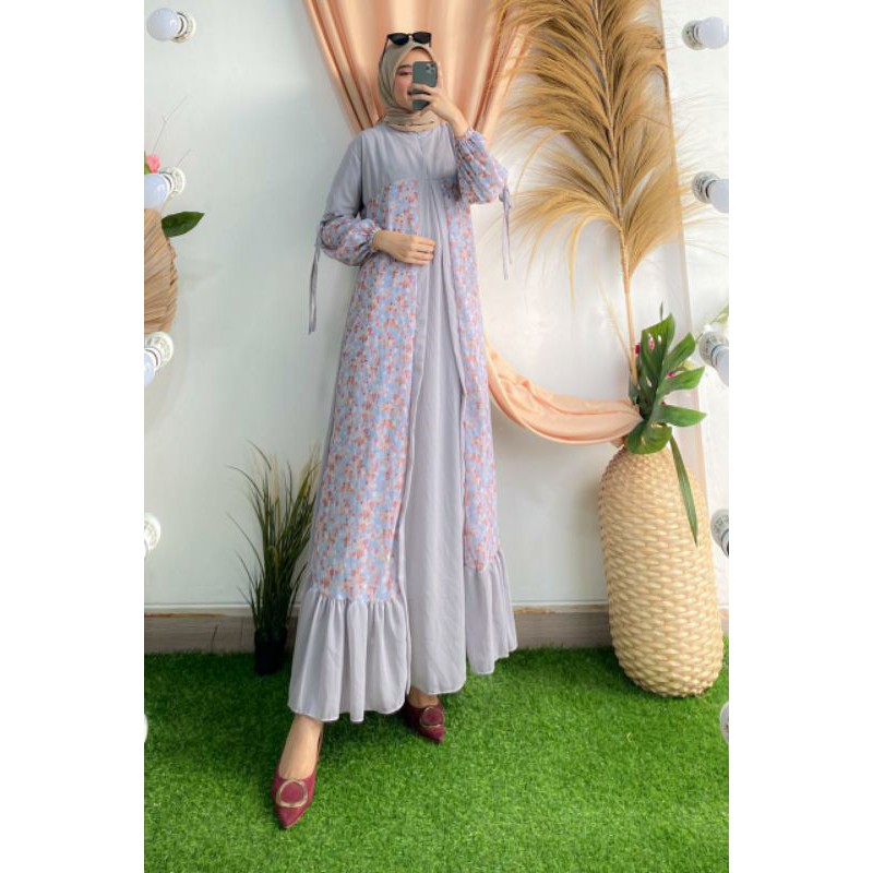 Sabyan Maxy, GAMIS WANITA MUSLIM CANTIK BAHAN CRUTTY BABYDOLL PREMIUM FULL FURING LD 110 TERMURAH