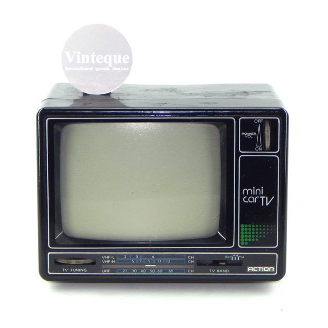 Televisi Vintage Mini Portable Action Mini Car TV Black and White Germany