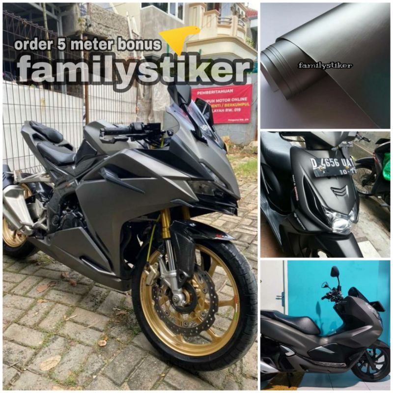 Skotlet Abu-abu Crome Doff Sticker Abu-abu Sekotlet Motor Warna Abu-abu