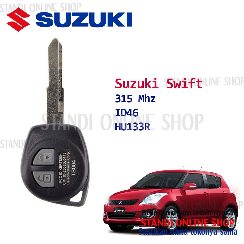 Remote Set Komplit Kunci Mobil Suzuki Swift 315Mhz ID46 OEM