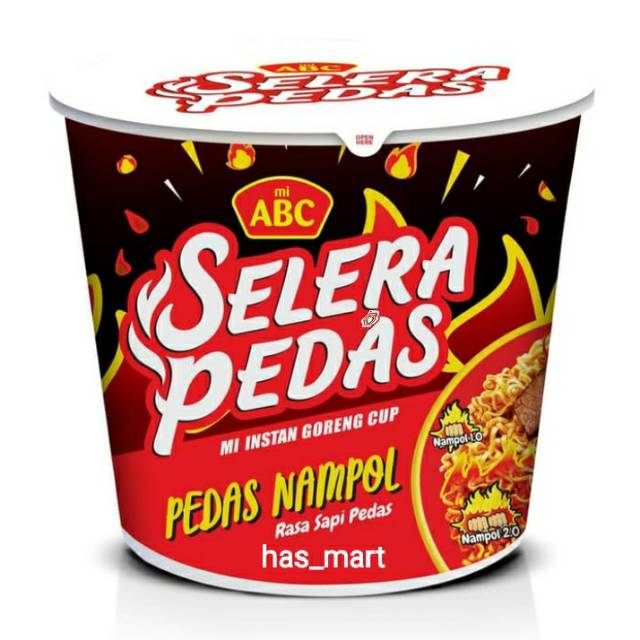 Jual ABC mie cup selera pedas goreng pedas nampol Indonesia|Shopee ...