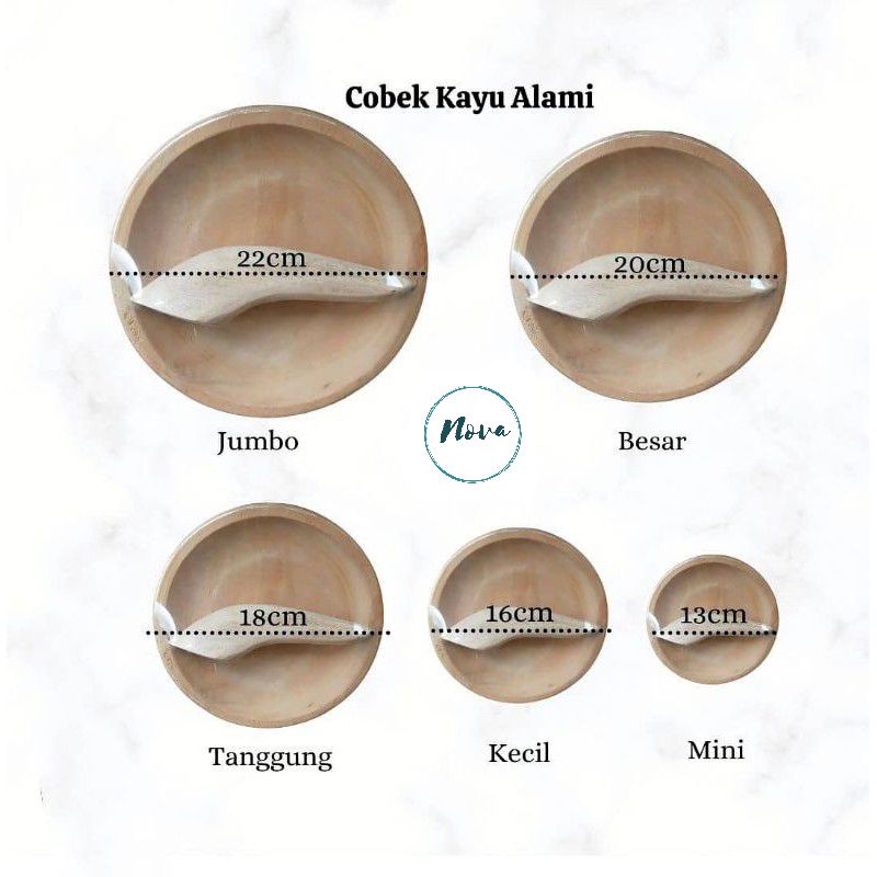 COBEK KAYU/MUTU DAN COET 16CM,18CM,20CM