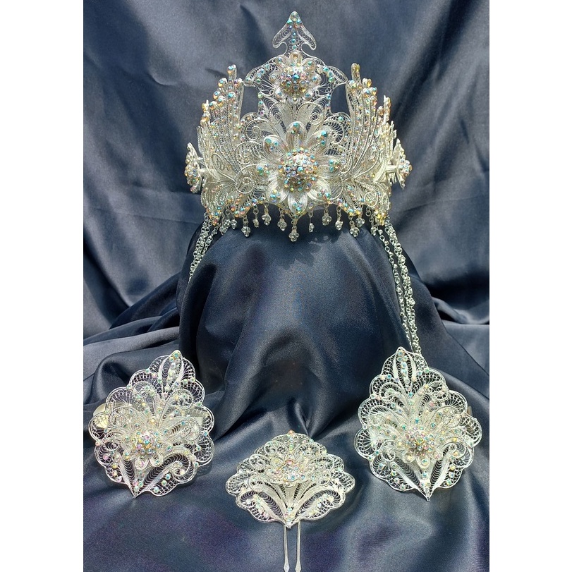 Siger Sunda Trap Lengkung Silver/Siger manten/siger sunda pengantin murah/siger sunda/Siger Sunda Pe