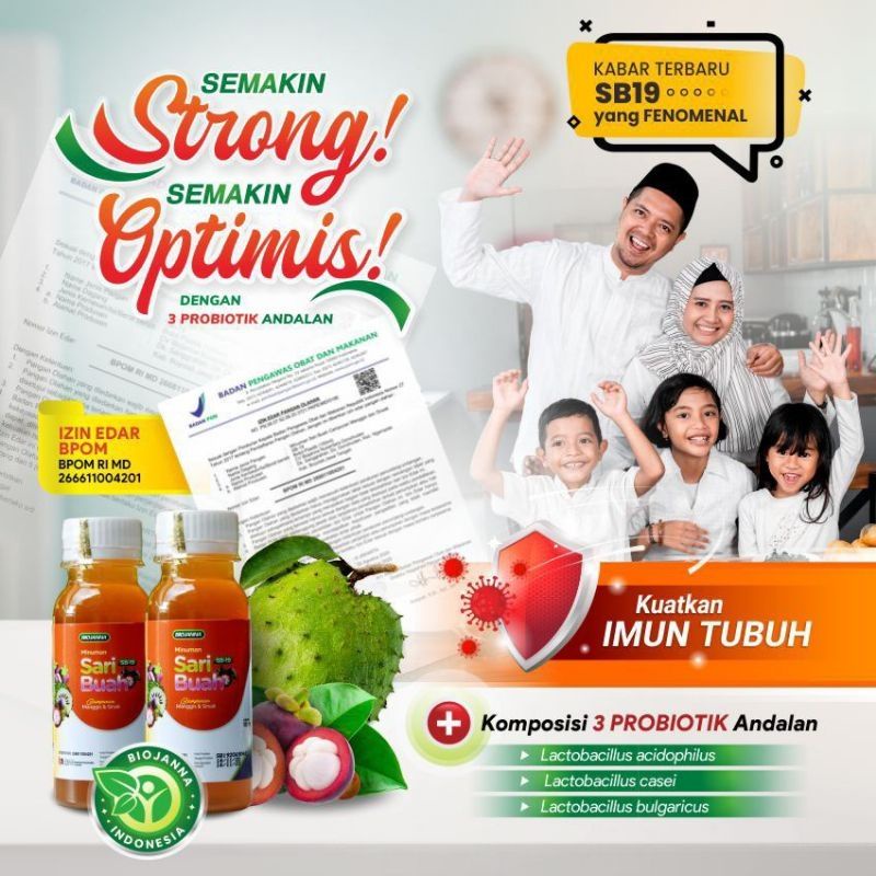 

Sari Buah SB19 Probiotik BioJanna Extrak Original Berlabel