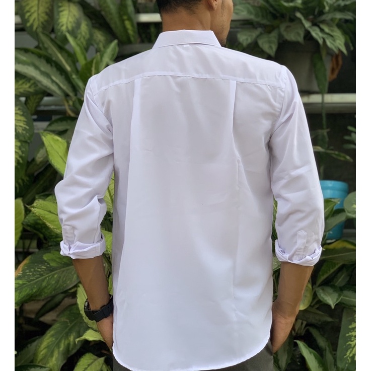 KEMEJA PUTIH POLOS PRIA Size M L XL dan XXL