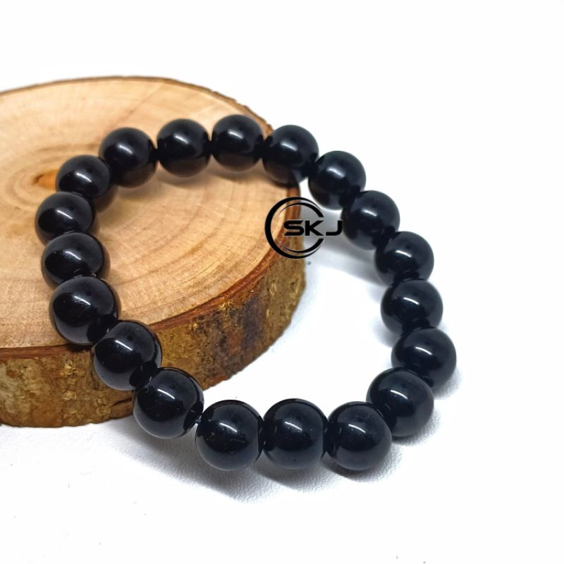 GELANG BATU ALAM BLACK ONYX ASLI NATURAL