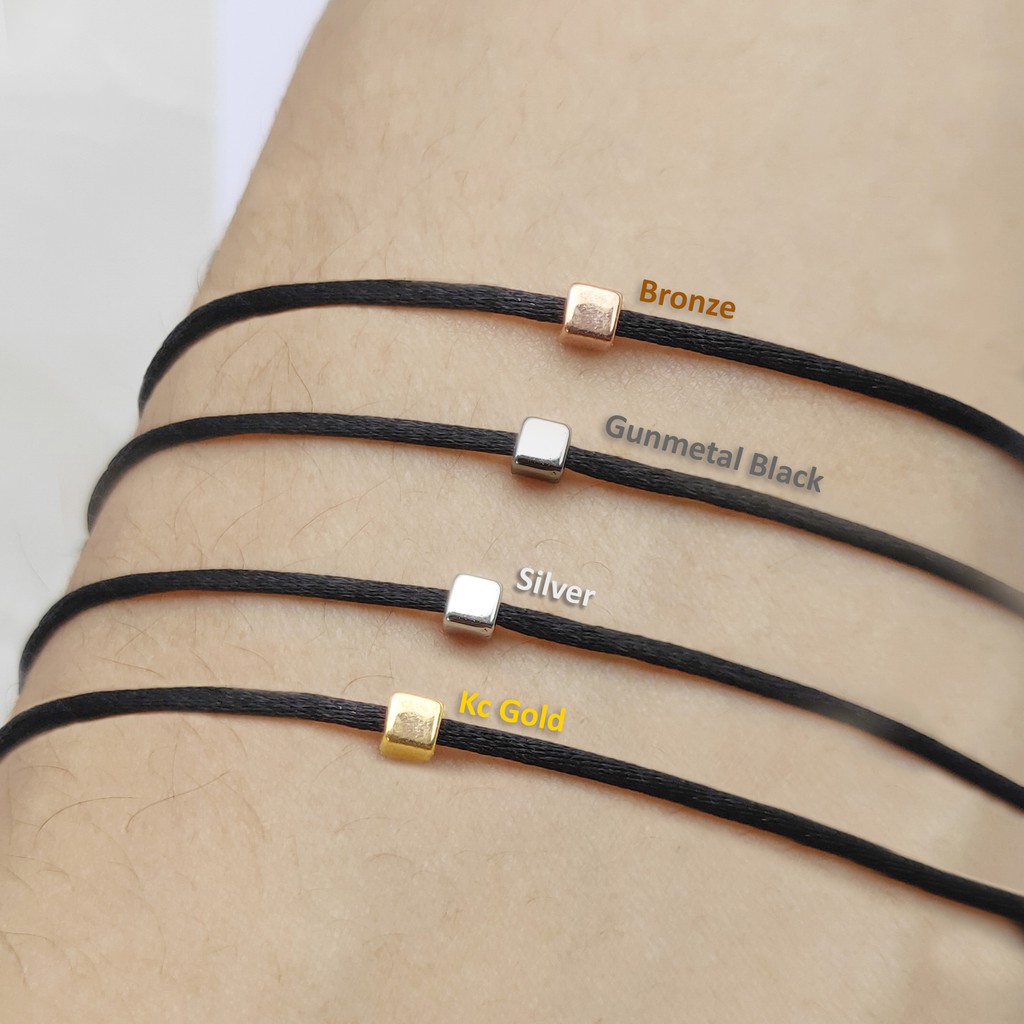 Gelang Tali Couple Minimalist Simple Beads Persahabatan Tali Satin Lembut Vintage Style Bracelet