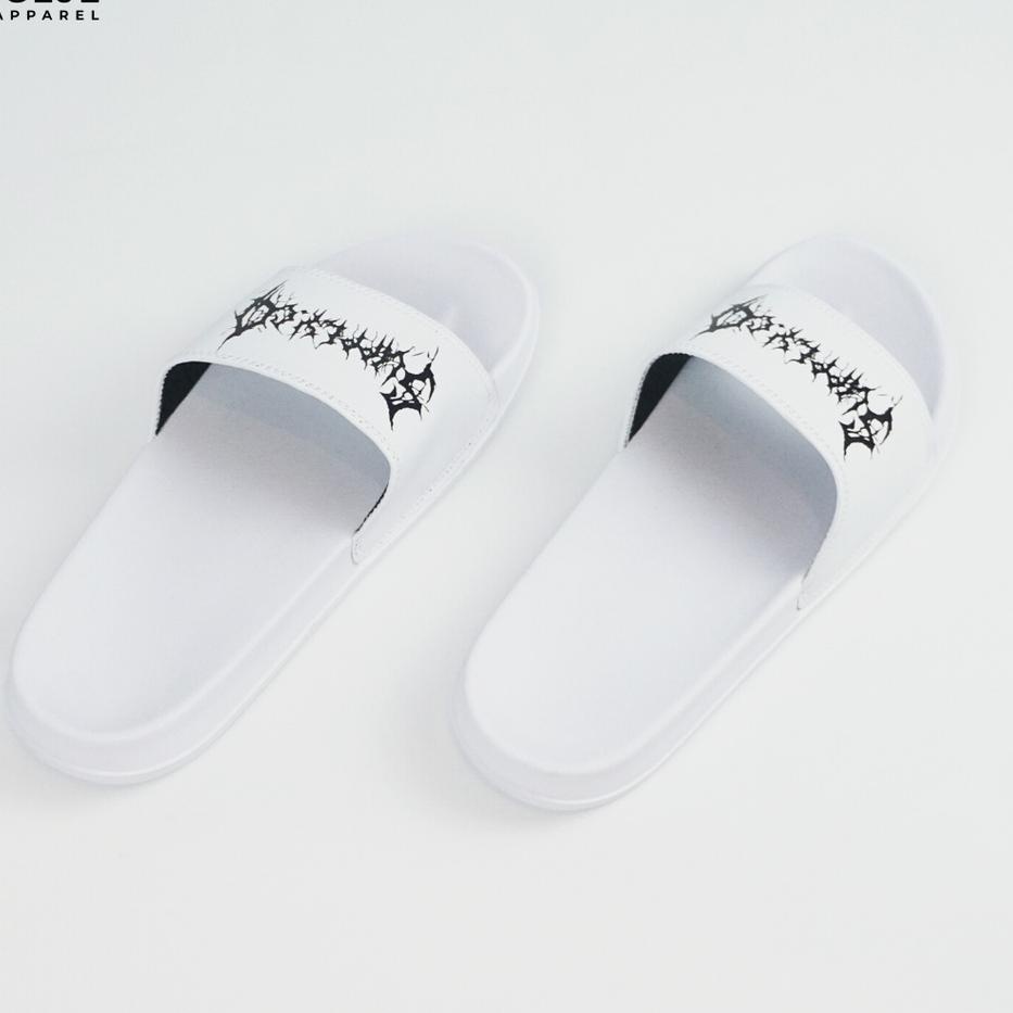 Harga Bersahabat.. [ WHITE SERIES ] Sandal slop / Sandal Slide / sendal slide slippers  Footwear ori