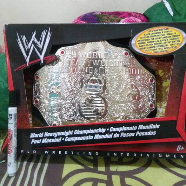 belt sabuk replica mainan WWE world heavy weight championship ori mattel for kids / anak2