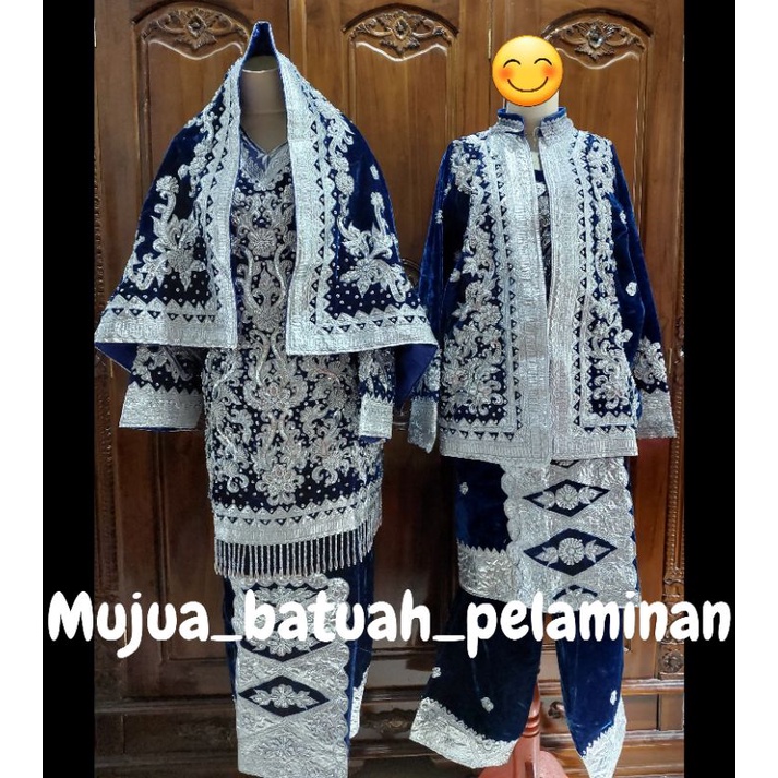 Baju Adat Pengantin Koto Gadang Padang Minang Biru Silver