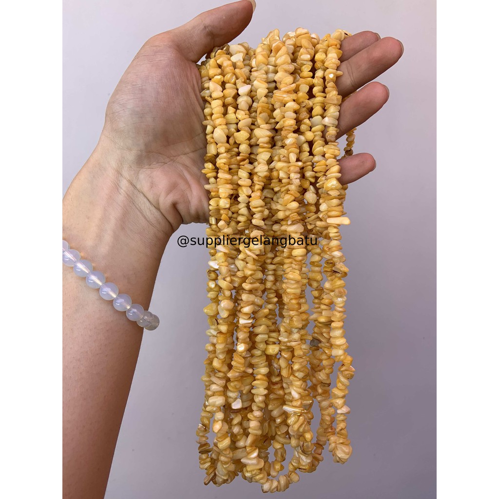 kerikil Batu jagung kuning yellow corn 1cm bahan gelang kalung akik