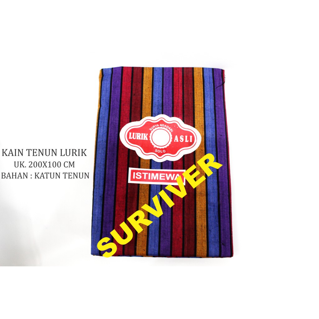 Kain Batik Tenun Lurik Khas Jogja Solo Motif Ungu Lurik Original Halus