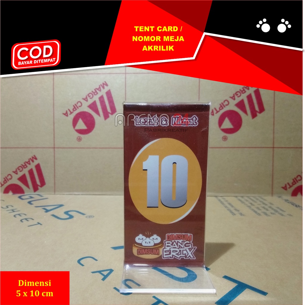 

TENT CARD / NOMOR MEJA AKRILIK / ACRYLIC RESTO CAFE RUMAH MAKAN UK 5 X 10 CM MODEL T DAN L