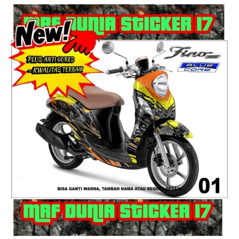 Sticker Decal Motor Fino New Full Body dekal motor Fino New Full Body Stiker Striping motor Fino New