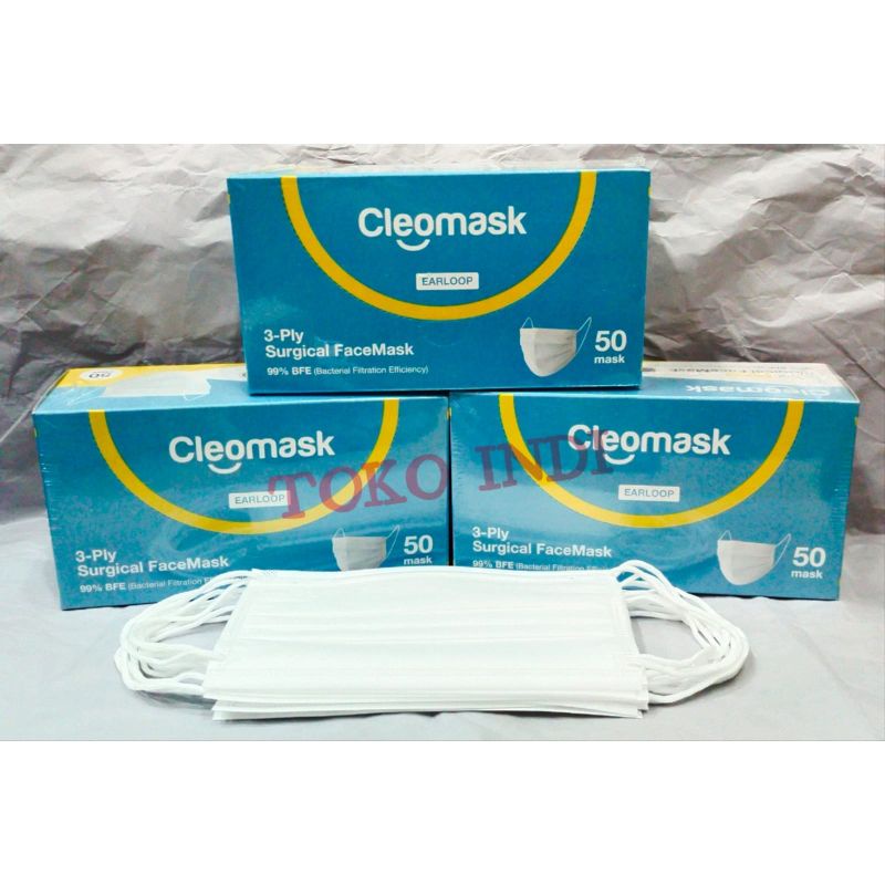 Masker Medis Cleo/Masker Medis CleoMask 3 ply / Surgical CleoMask isi 50 pcs