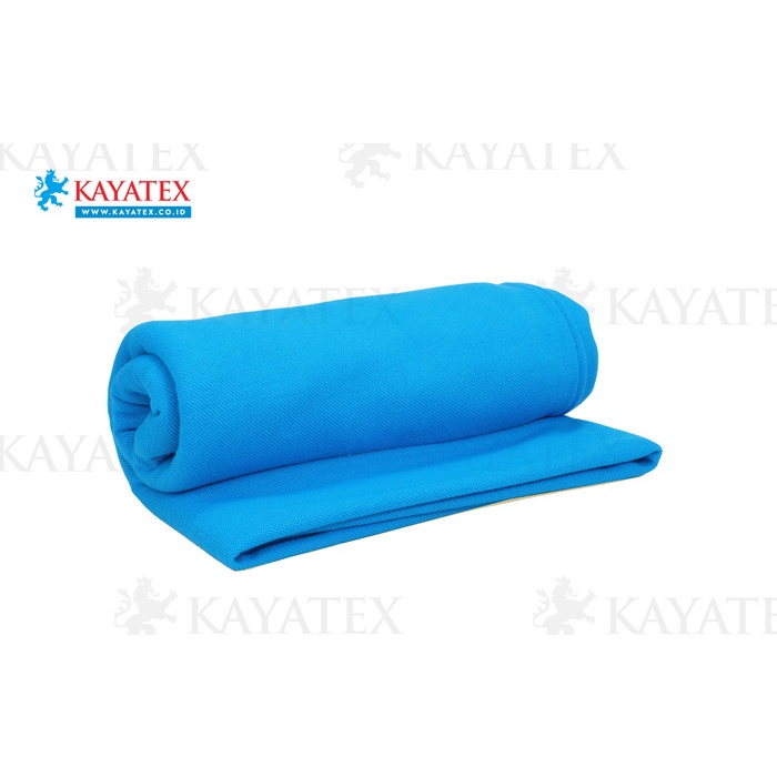 KAIN LACOSTE PE SEMI COTTON 20S BIRU TURKIS (BAHAN KAIN)