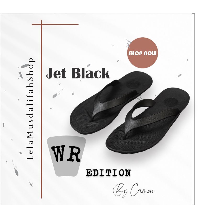 CAMOU - Sandal Pria - Sandal Camou Pria / Sandal Jepit Pria - WIRA Jet Black Murah