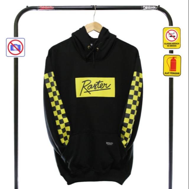 JAKET HOODIE RASTER HITAM