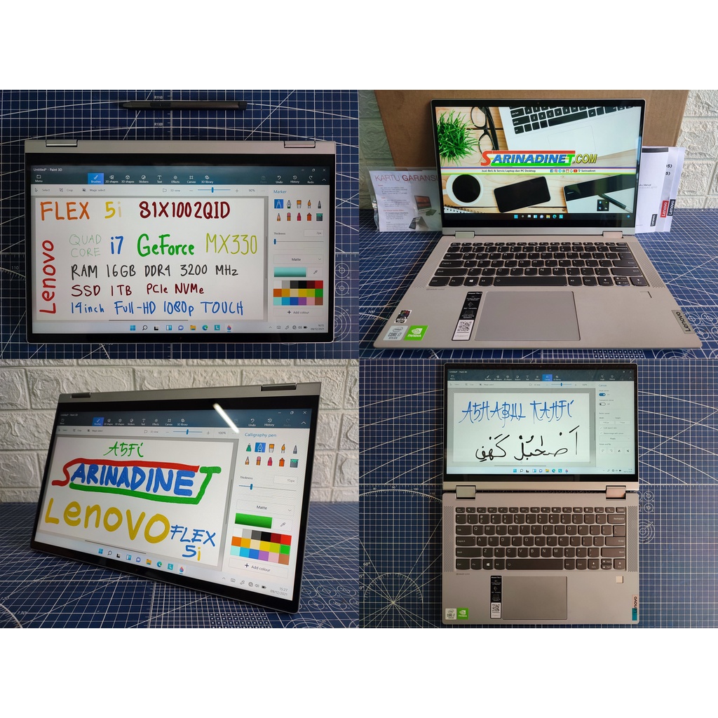 Lenovo Flex 5 14IIL05 i7 1065g7 GeForce MX330 16GB SSD 1TB W10 Garansi