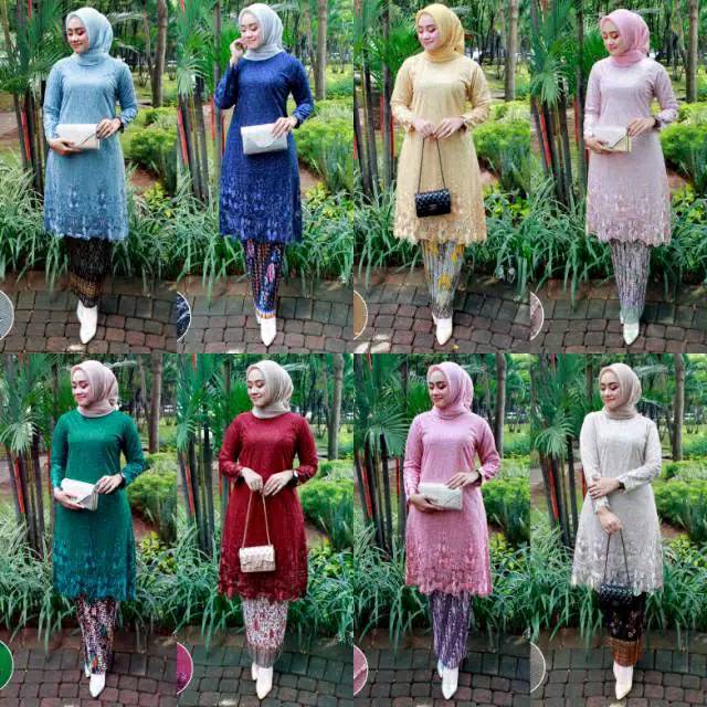 SET KEBAYA MODERN BROKAT TULLE KAKA / KEBAYA TUNIK / KEBAYA MODERN / KEBAYA WISUDA / KEBAYA MUSLIM