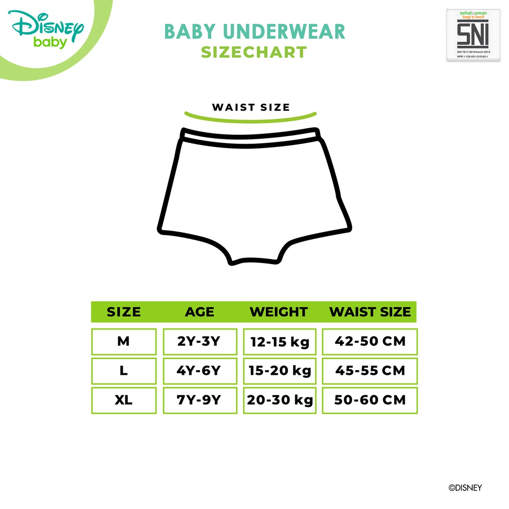 Disney Baby Underwear / Celana Boxer Anak Perempuan / Celana Dalam Anak Perempuan Princess DPC223