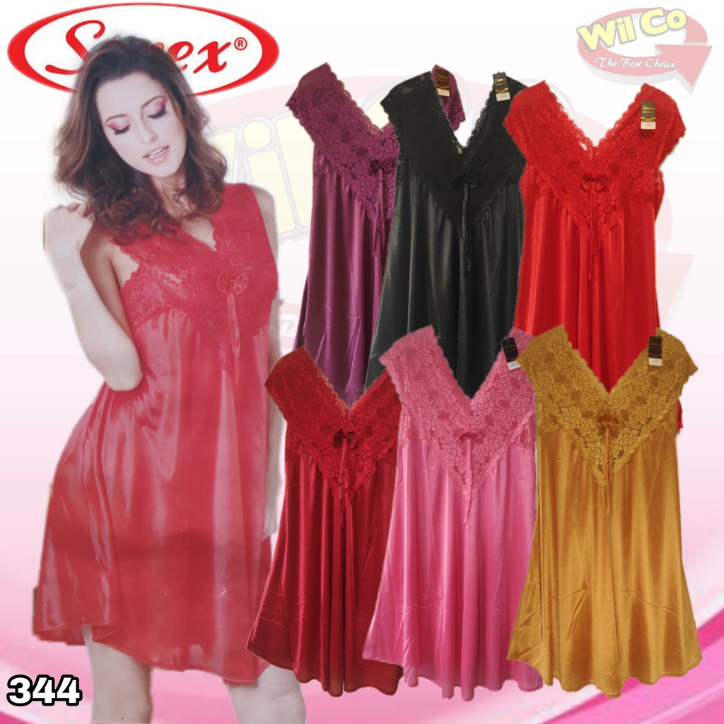 K344 - BAJU TIDUR LINGERIE SOREX PREMIUM SATIN LOOK RENDA CANTIK