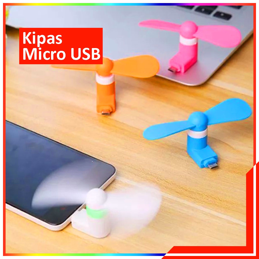 Kipas Angin Mini Handphone Portable / Mini Fan Micro USB Android